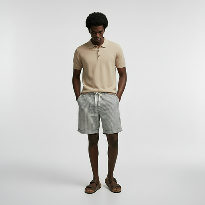 Bermuda Linho Masculina Listrada